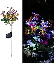 Homehop Solar Light for Garden 14 Butterflies Swaying 42 LED Decorative Lamp for Outdoor, Pathway, Balcony, and Home décor and Yard Multicolor Auto On/Off (800mah-ABS)