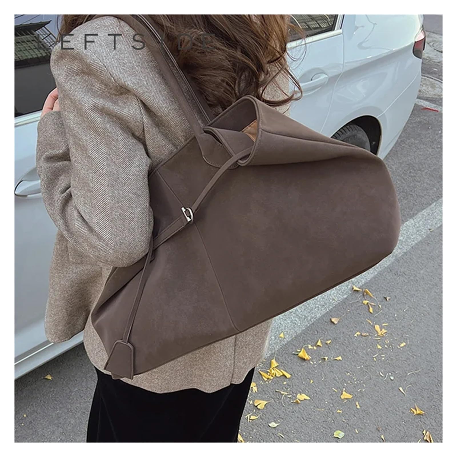 Borsa Tote da Pendolare Borsa a tracolla grande con manico corto e tinta unita for donna per Ufficio
