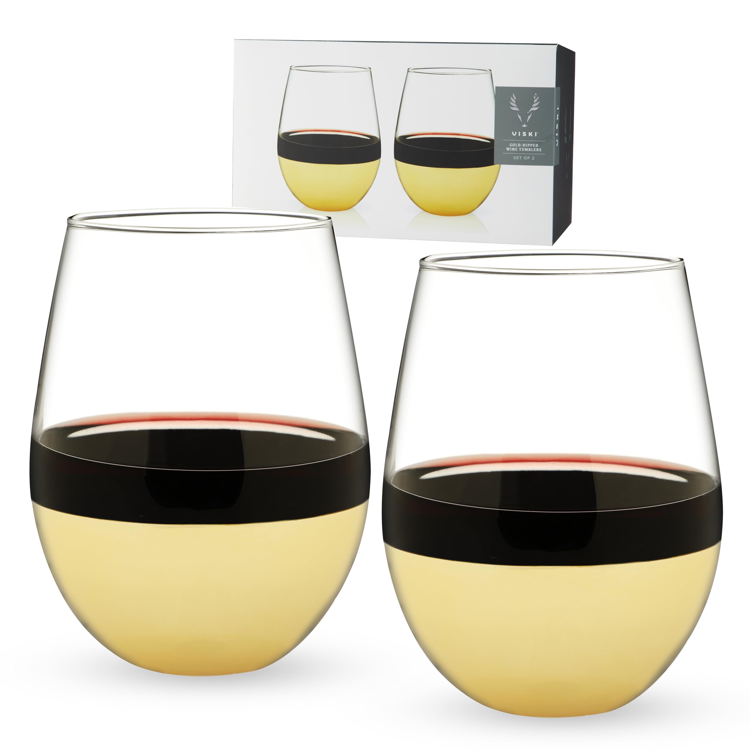 Verres à cocktail grand format 540 ml Viski à détails or pour bar