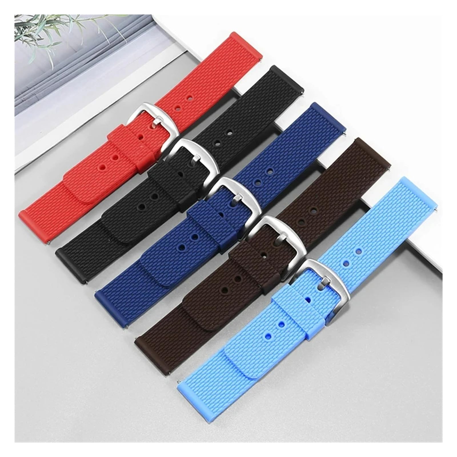 Générique NASUNJIA Bracelet De Montre En Caoutchouc À Dégagement Rapide, 18, 19, 20, 21, 22, 23, 24 Mm, Étanche, En Silicone