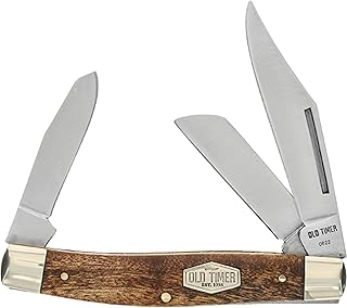 Schrade 8OTW Navaja Multi Funcion Marron Old Timer, Unisex Adulto, Plateado, Talla única