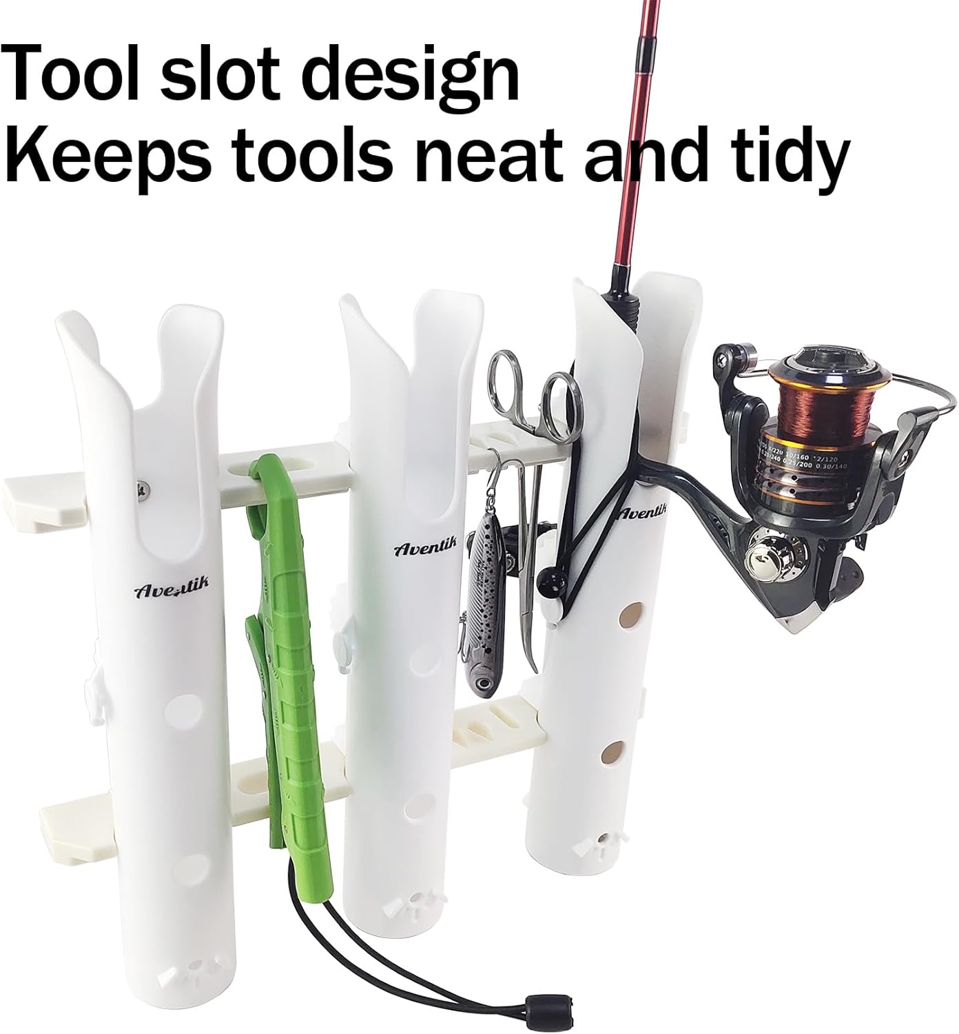 Aventik Tube Fishing Rod Holder Bracket Wall Mounted Boat Side Mount Tool Holder Tube Links with Screws 1/2/3/4/6 Pole Tube Fishing Rod Holders