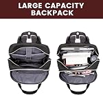 LOVEVOOK Sac à dos pour les femmes, Sacs à dos de voyage Sacs de travail, Sac à sac à dos, Sac d'ordinateur d'affaires avec USB, Imperméable, Convient 15.6 Sac d'ordinateur portable de pouce, beige-noir-brun