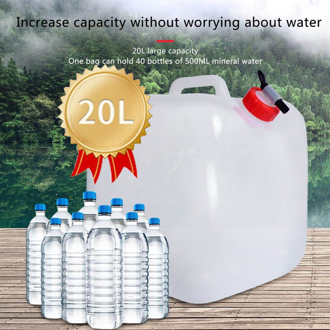 Bidón de Agua con Grifo, Bidón de Agua Plegable, 2 Piezas Bolsa de Agua Potable Portátil Depósito de Agua Contenedores,Bidón Plegable con Asay Tapa de Rosca para Camping,Senderismo