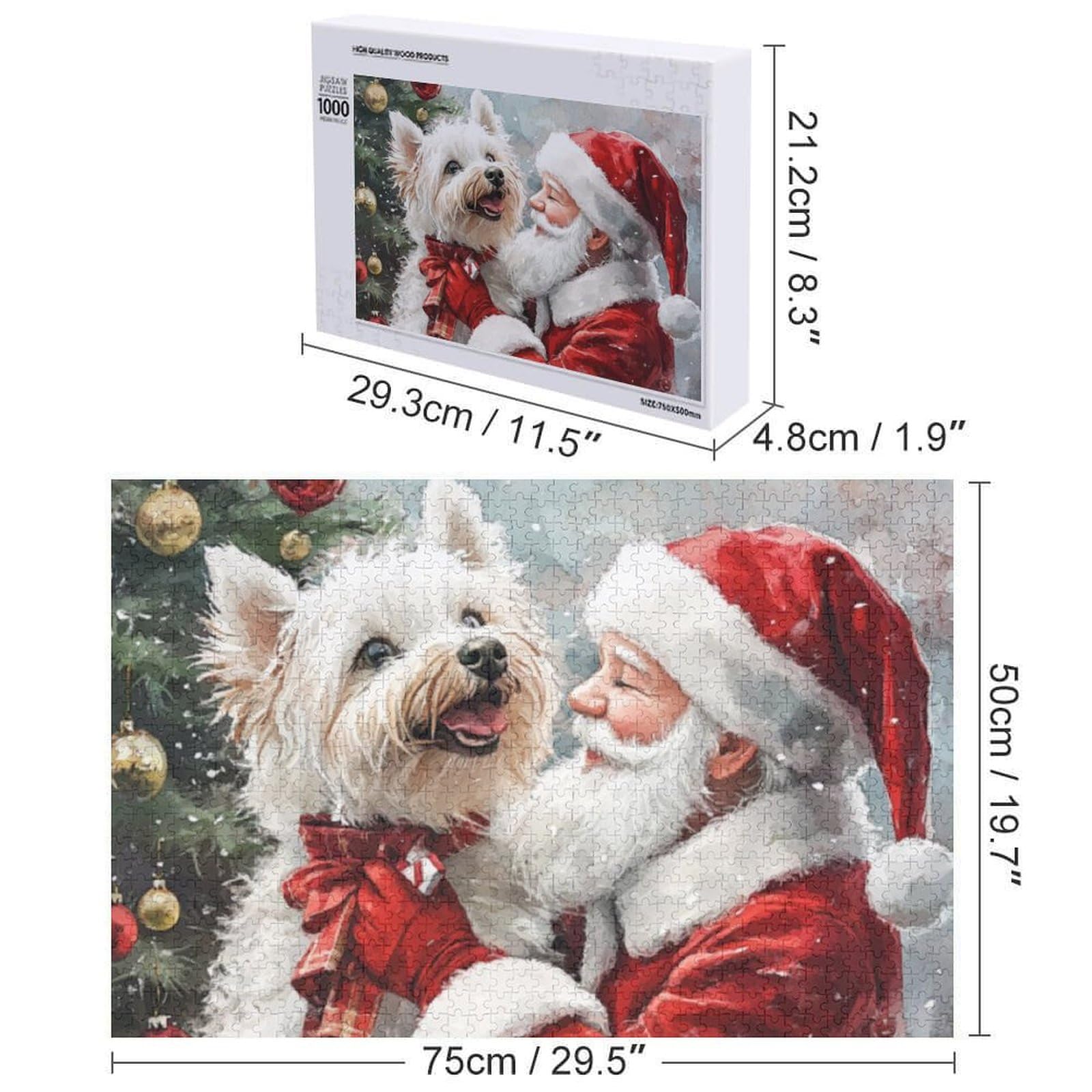 19ZI ページ【割引あり】 Amazon.com: MoBlinko Christmas Smiling Westie Dog 1000 Piece