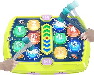 Whack Mole Game for Toddlers, Toys for 3-10 Year Old Boys Girls, Interactive Toddler Boy Girl Toys with 3 Modes & 2 Hammers, Sound & Light, Birthday for 3 4 5 6+ Year Old Boys Girls