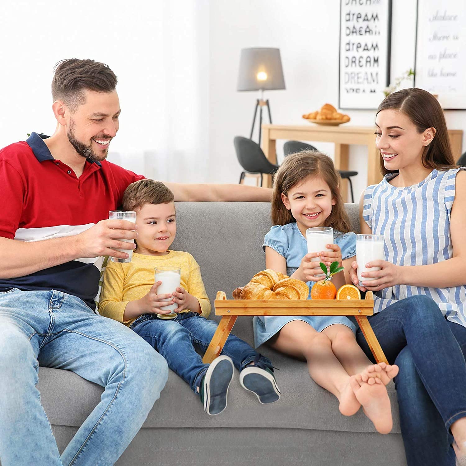 Vassoio per la Colazione, Vassoio per Alimenti in Legno Pieghevole per Camera da Letto, Ospedale, Letto di Famiglia, Vassoio per Alimenti in Legno Pieghevole