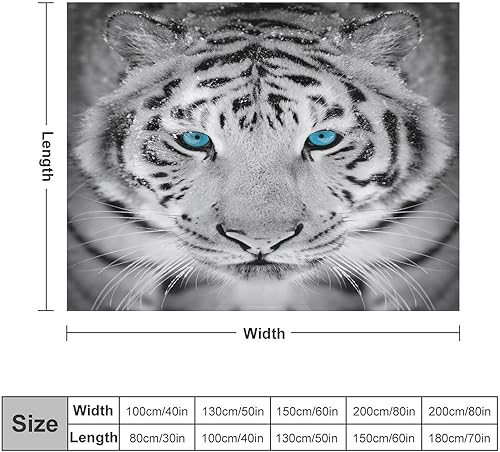 Miniatura 2 de Wild White Tiger Flannel Fleece Throw Blanket Soft Warm Lightweight Fuzzy Plush Blankets for Bed Couch Sofa 60x80