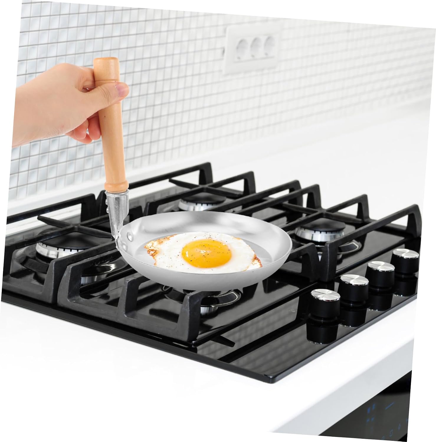 ULTECHNOVO Oyakodon Pan Frying Pan for Eggs Creative Vertical Handle Heat Resistant for Omelets Pancakes Japanese Cuisine Gas Compatible
