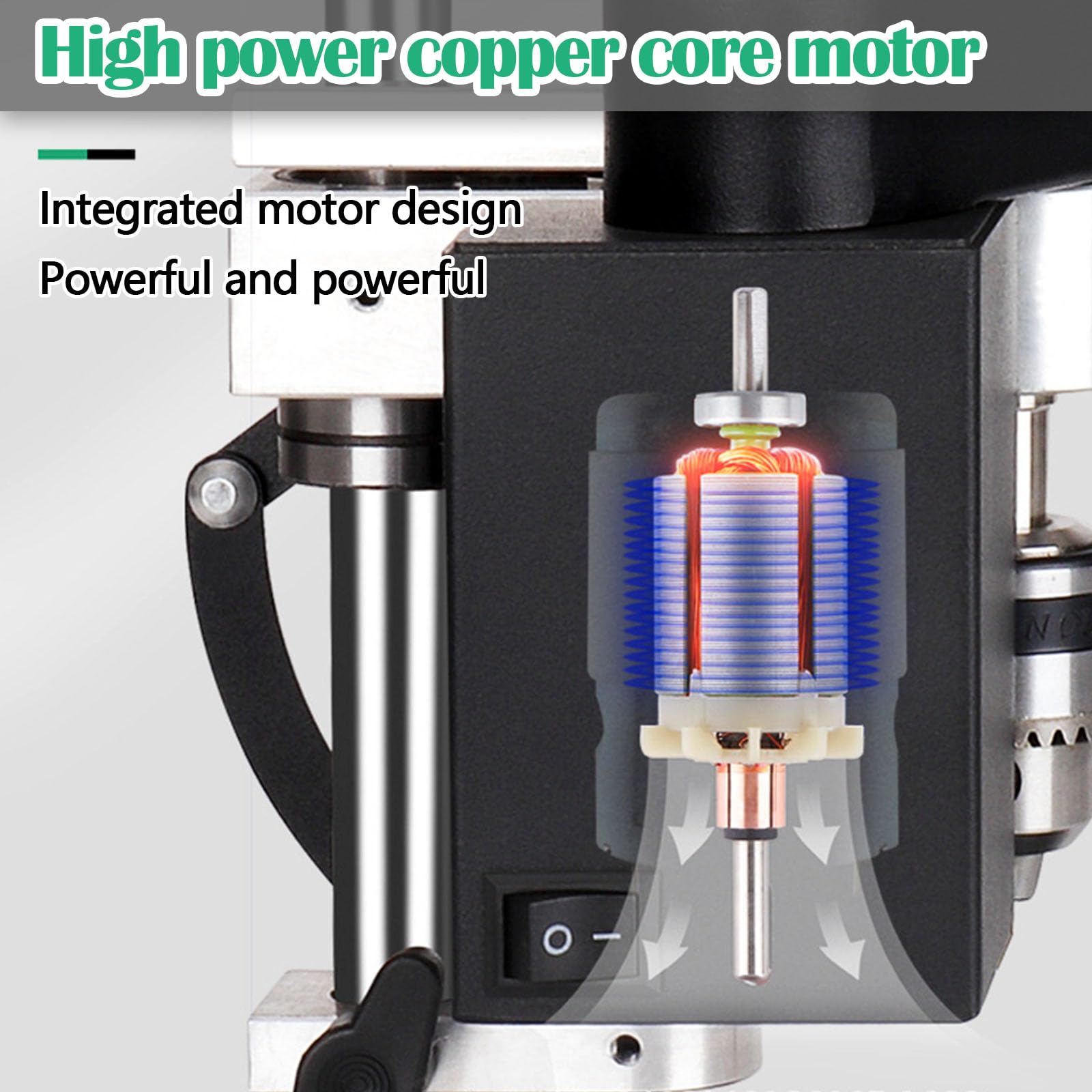 Trapano A Colonna, 250W Mini Trapano Banco Supporto Per Trapano Mandrino Trapano Velocità Regolabile 7 Velocità Con Una Portata 0,3-4MM Regolazione In Altezza 50MM Per Metallo Legno Acrilico Alluminio