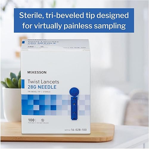 Miniatura 4 de McKesson 16-028-100 Lancet Twist Top - Aguja para lanceta (0.071 in, profundidad calibre 28, 100 unidades)