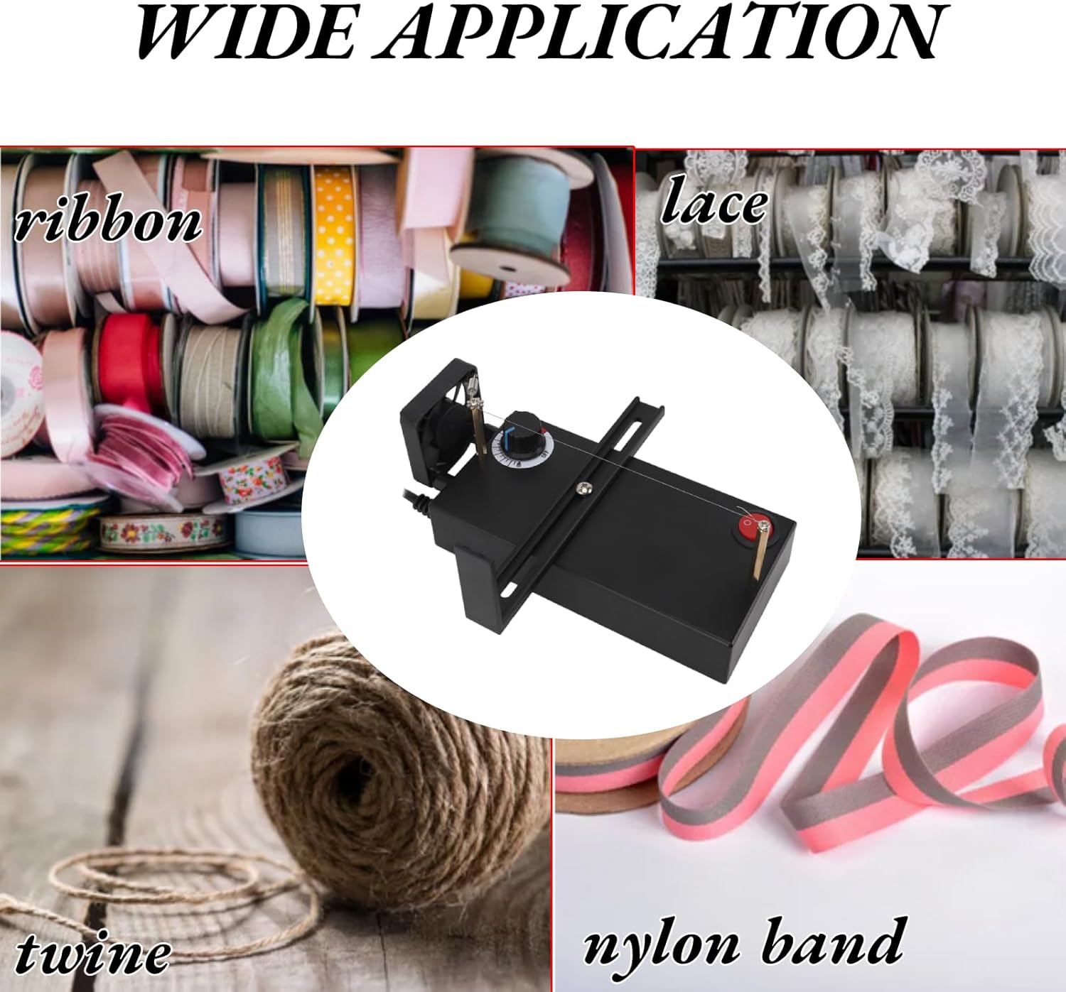 Mumusuki Small Hot Cutting Machine Temperature, Portable Rope Ribbon Electric Thermal Cutter for DIY Craft and Home Handmade Craft, Efficient Cutting (US Plug 110V)