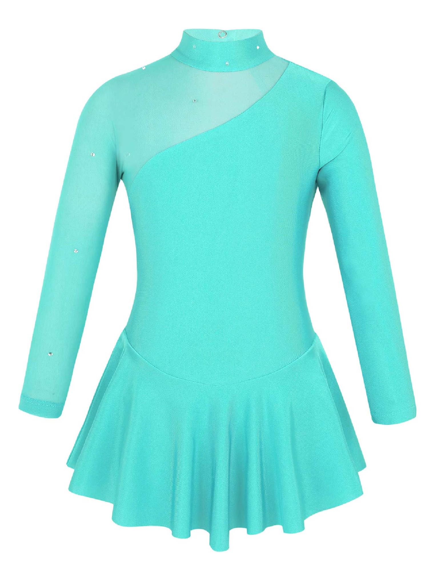 Freebily Vestido de Danza Patinaje sobre Hielo para Niña Leotardo de Manga Larga Maillot de Gimnasia Rítmica Competición Vestido de Bailarina Ballet — view 13