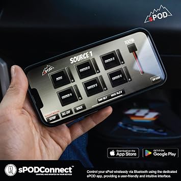 SPOD BantamX 8 Relay Power Control System with Touch Screen Controller and Integrated Bluetooth for Off-Road 4x4, Trucks - USA (Universal Fit; 36 Battery Cable)