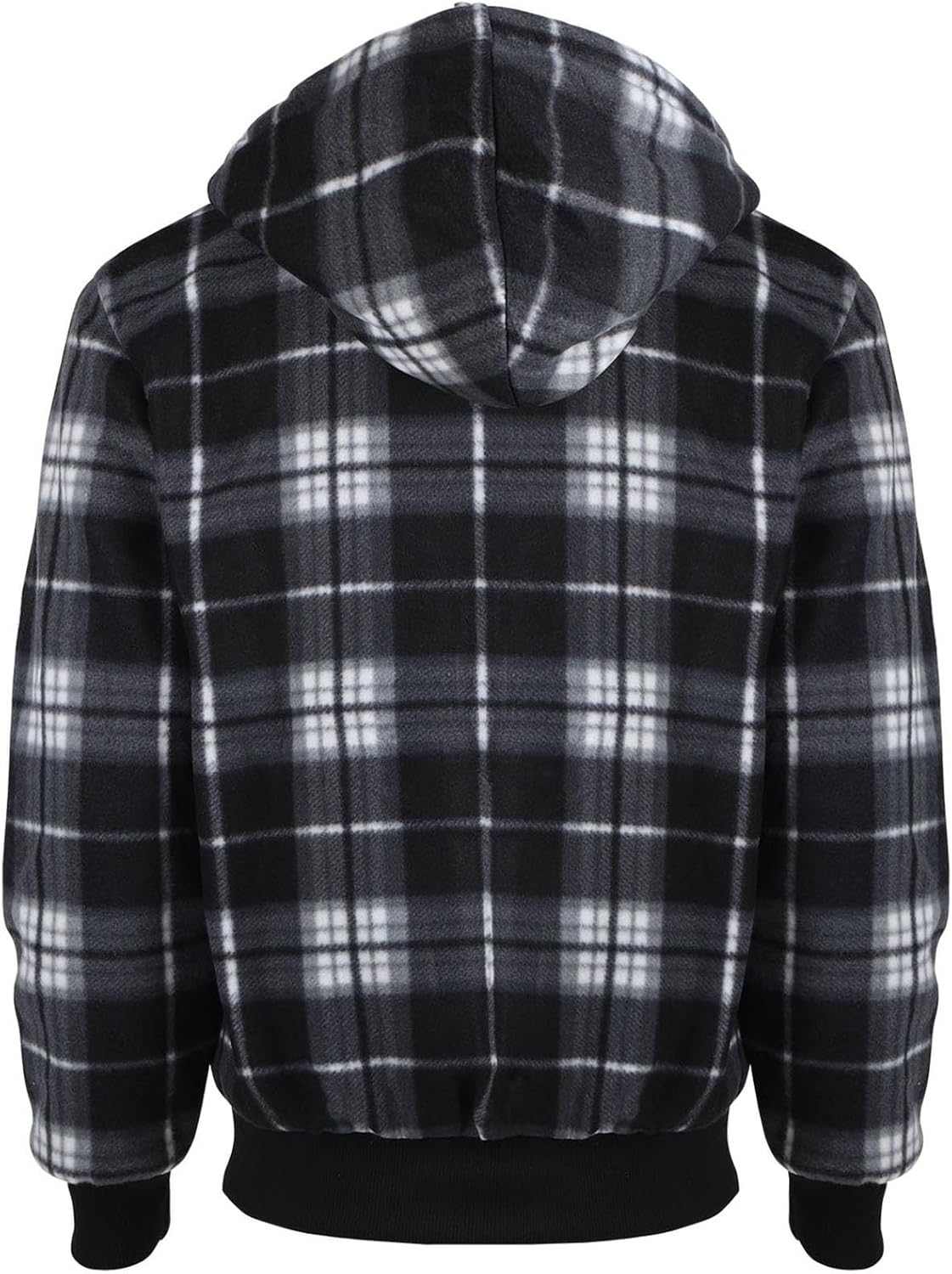 Gary Com Men's Flannel Plaid Jacket for Winter,Heavyweight Sherpa Lined Hoodie Zip Up Coat with Pockets - Image 2