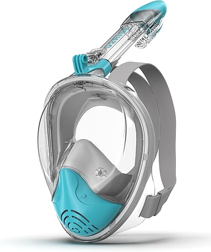 Miniatura 1 de G2RISE Máscara de esnórquel de cara completa para adultos, equipo de esnórquel para niños con soporte de cámara desmontable, respiración segura,