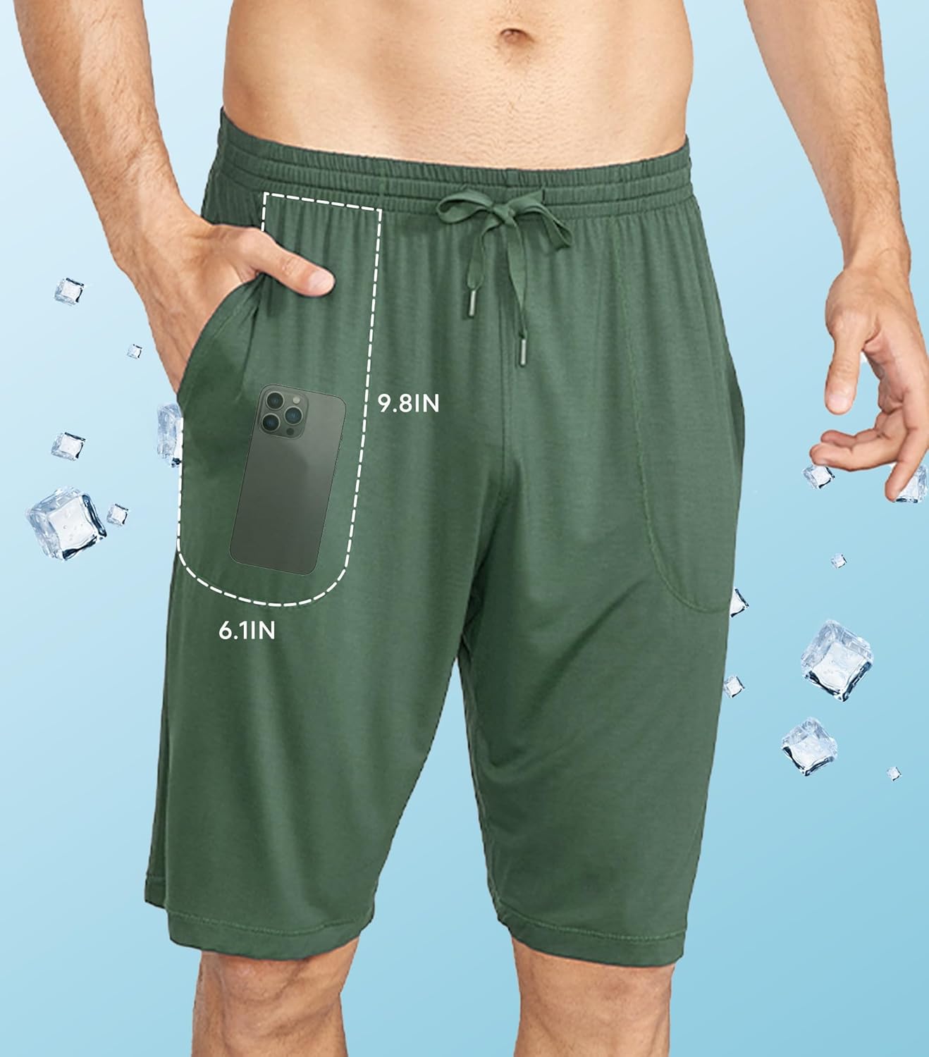 DAVID ARCHY Mens Pajama Shorts Bamboo Rayon Sleep Shorts Soft Comfy Breathable Lounge Pants with Pockets 2 Pack - Image 3