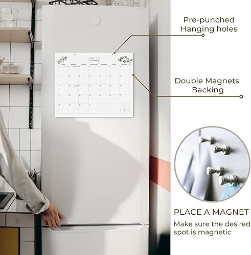 Miniatura 5 de Calendario magnético para refrigerador, de enero de 2024 a junio de 2025, calendario verde 2024-2025, calendario mensual de 13.5 x 11 pulgadas para