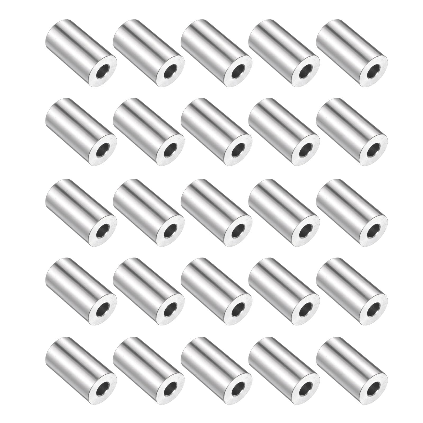QUARKZMAN 25pcs Espaciador Inoxidable Acero 5/16" ID x 3/4" OD x 1-3/16" Longitud Casquillo de Tornillo Acabado Liso, Espaciador Metal Redondo para M8 Tornillos, Pernos y Varillas