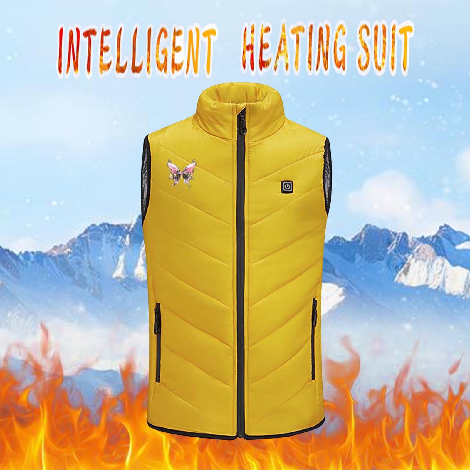 AEGJEGVD Beheizbare Weste Kinder Einfarbig Heizweste Mit Intelligenter Thermostat Elektrisch Beheizte Kleidung Mit 3 Temperaturregler Daunenweste Winddicht Für Outdoor Wandern Outdoorweste