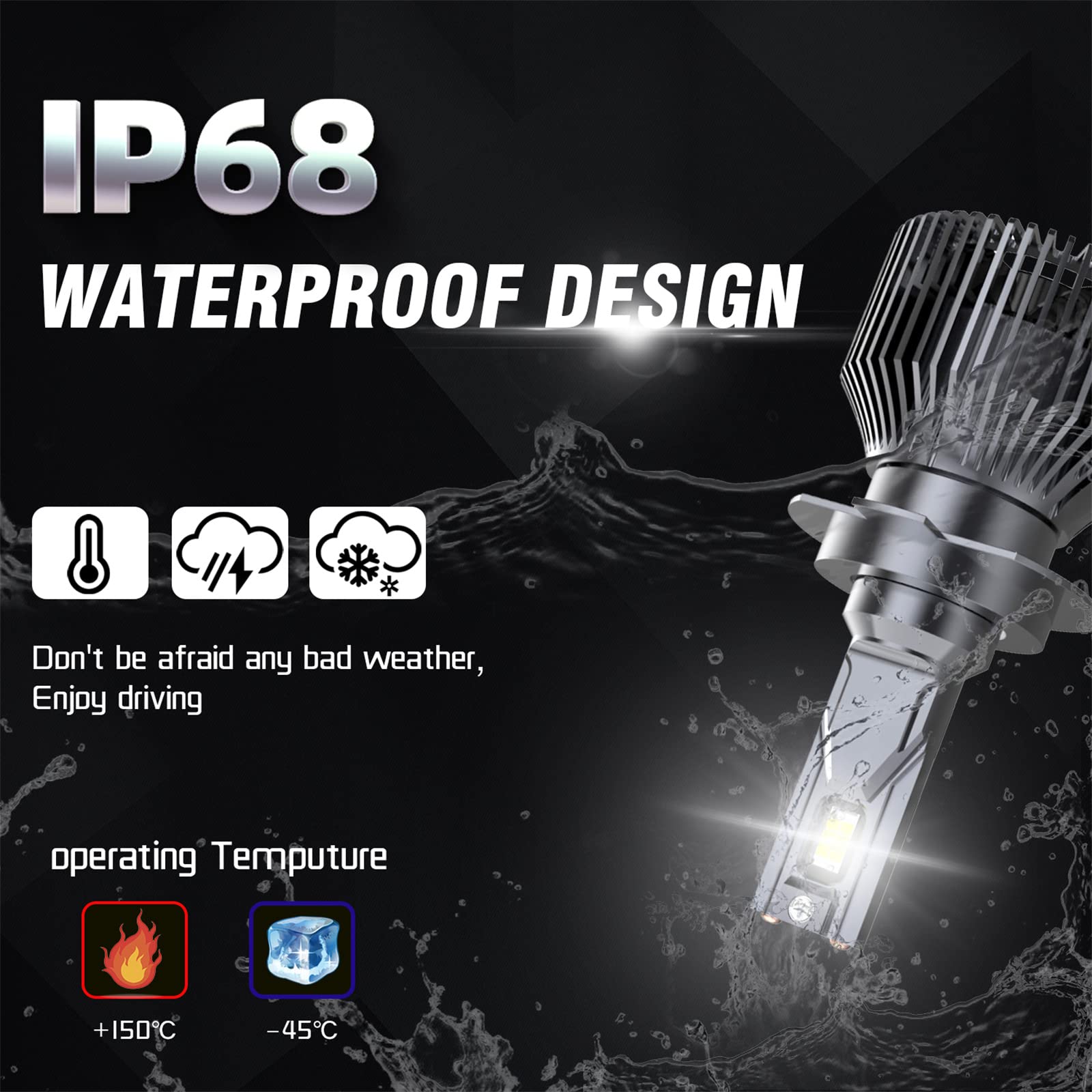 Bombillas LED Para Faros Delanteros, 200 W, 88000 Lúmenes, 6000 K, Blanco Frío, Kit De Conversión De Faros LED, Tubo De Cobre Doble, Haz Ajustable, Paquete De 2,H4