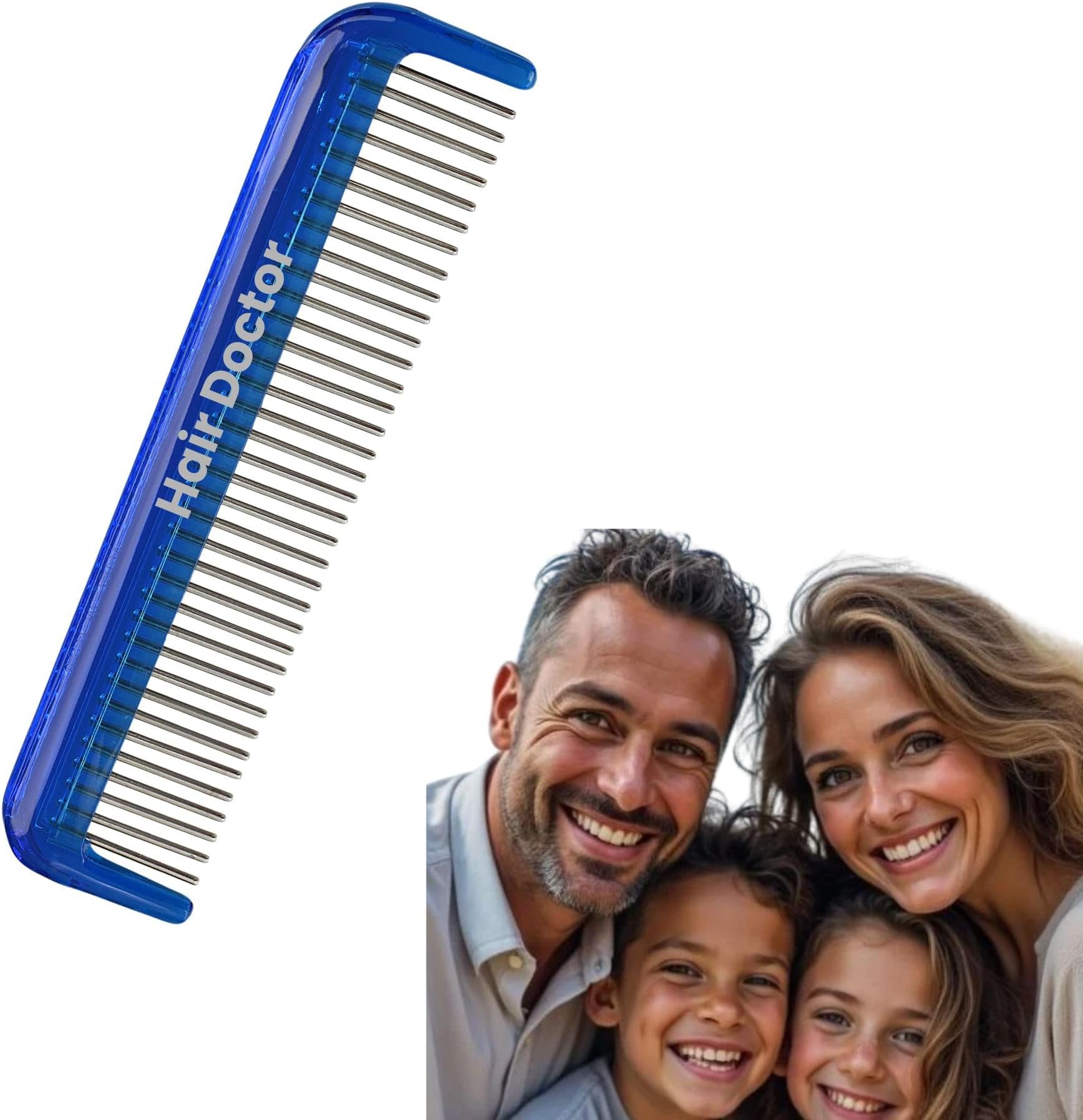 Ladies 5" Rotating Tooth pocket comb to reduce hair loss and damage (Ocean Blue)