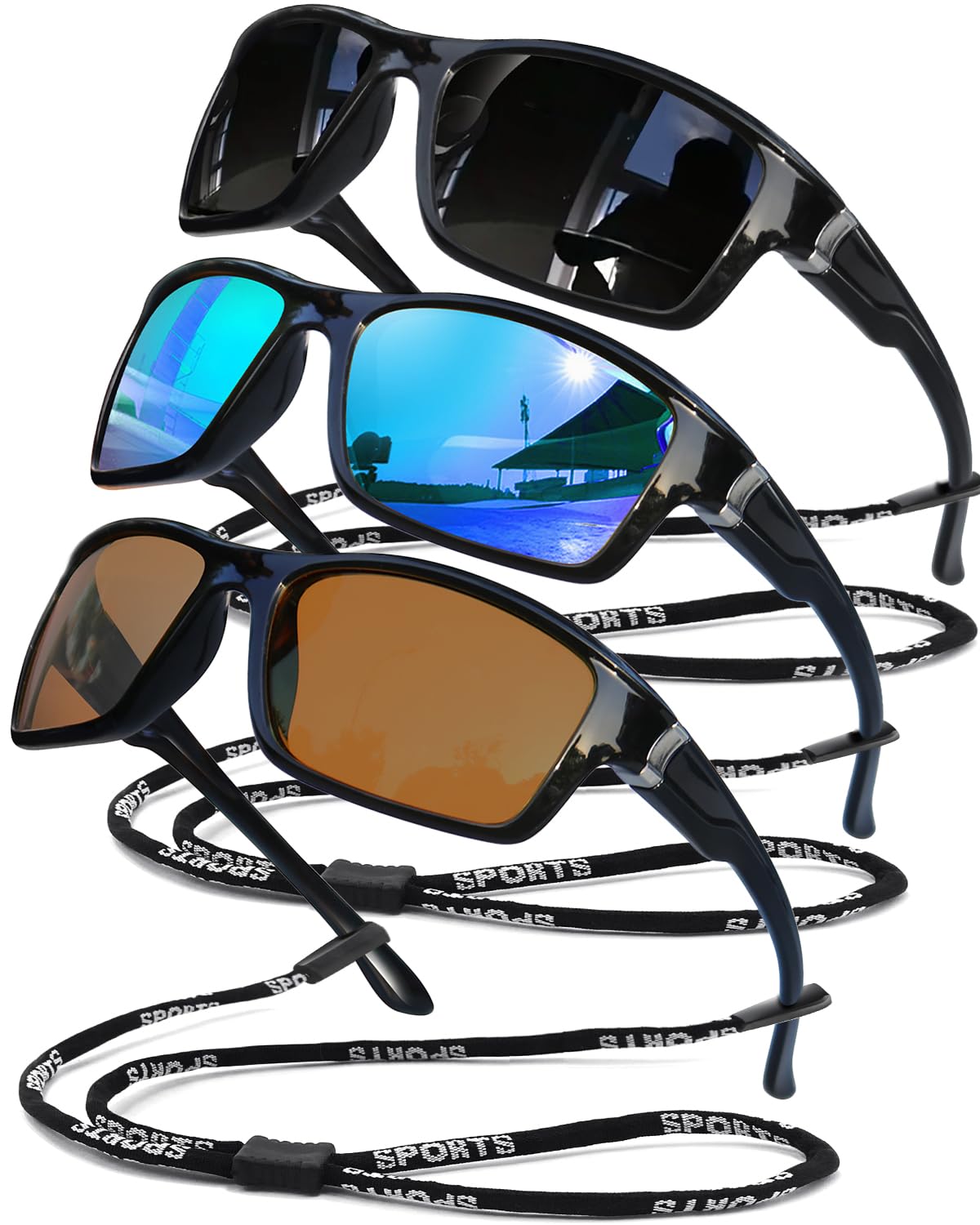 Occhiali da sole polarizzati per uomo donna occhiali sportivi montatura leggera ciclismo corsa pesca guida protezione UV400
