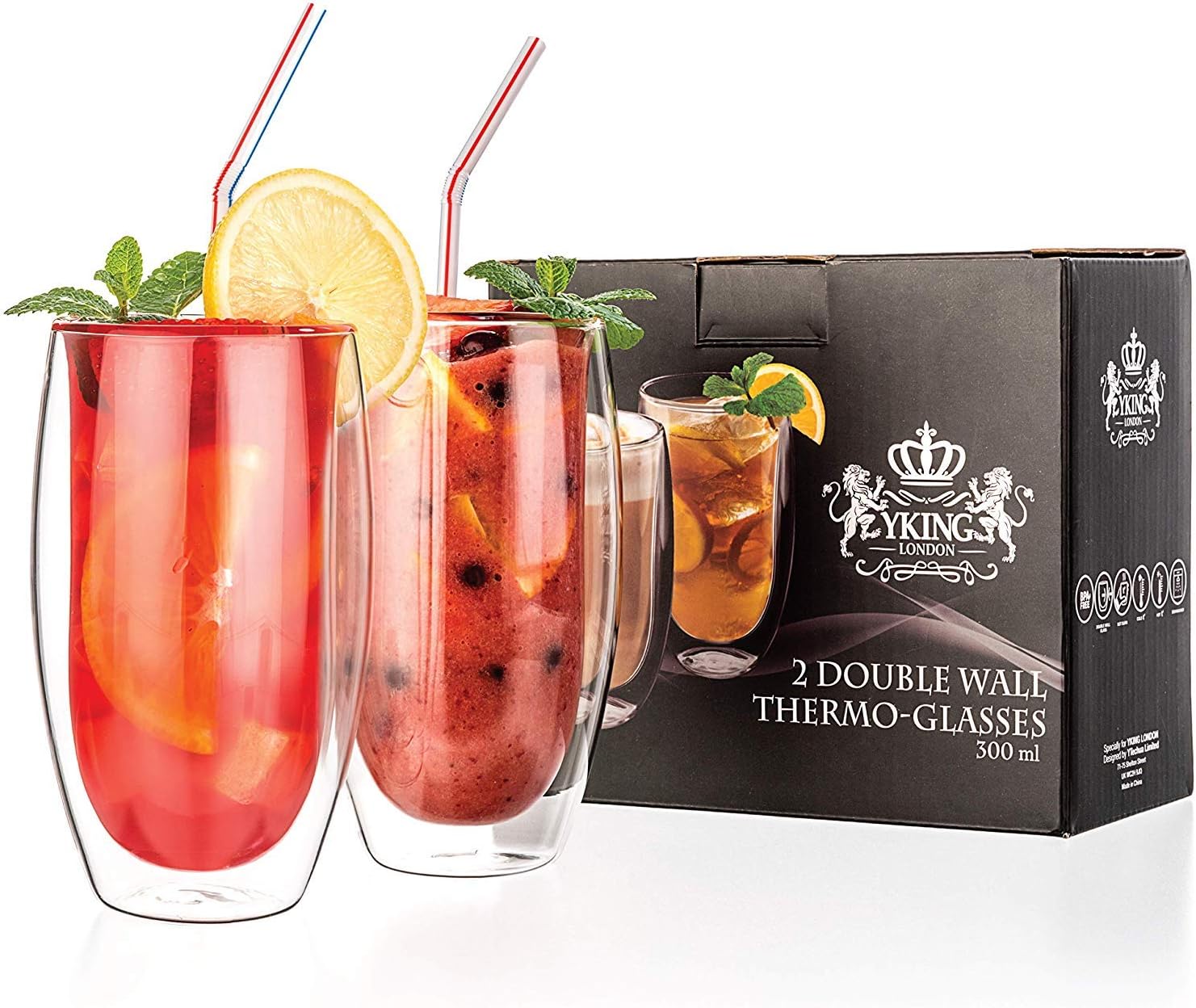 1L Vacuum Insulated Therma-Hike King Beverage Bottle, 2 Free Cups (Sky Blue)