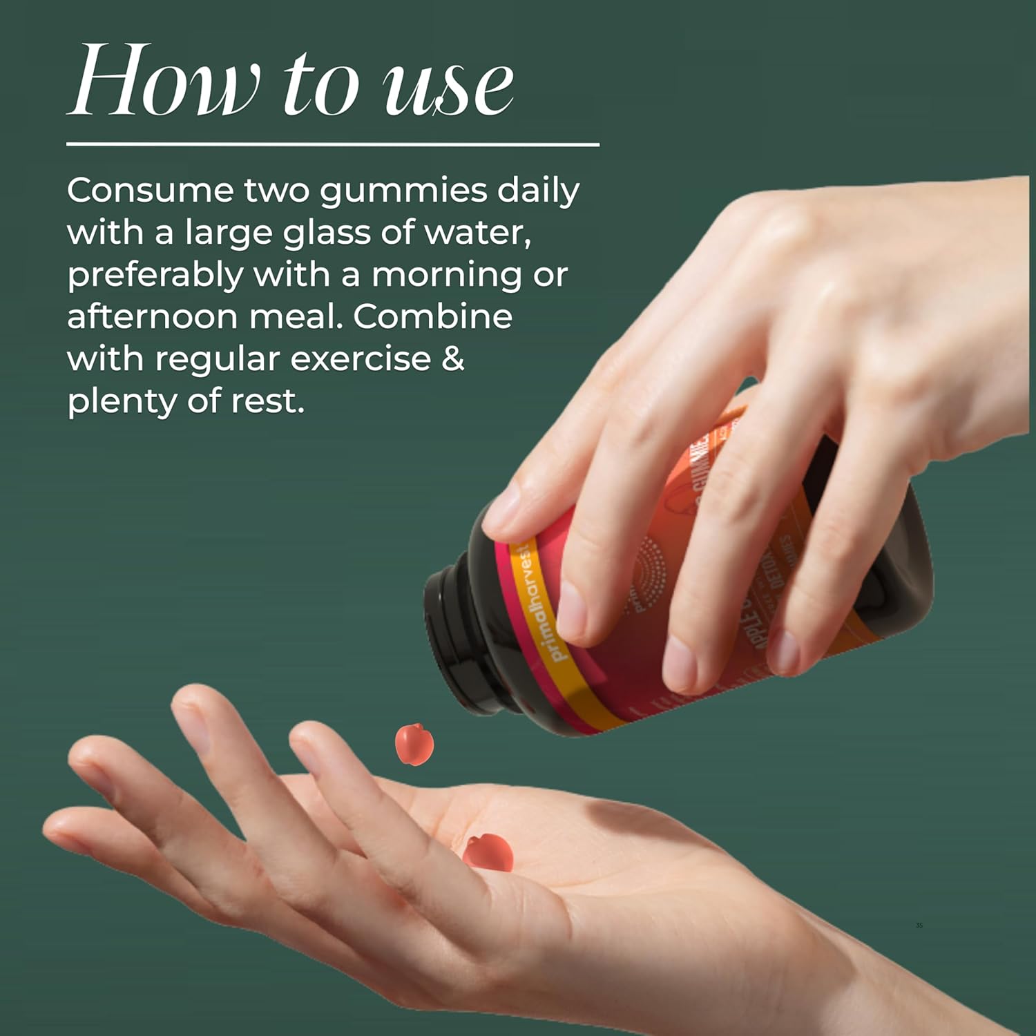 Primal Harvest 2 Pack, ACV Gummies, Sugar Free Apple Cider Gummies Beetroot and Pomegranate to Support Immunity, Digestion and Detox 750 MG (120 Count)