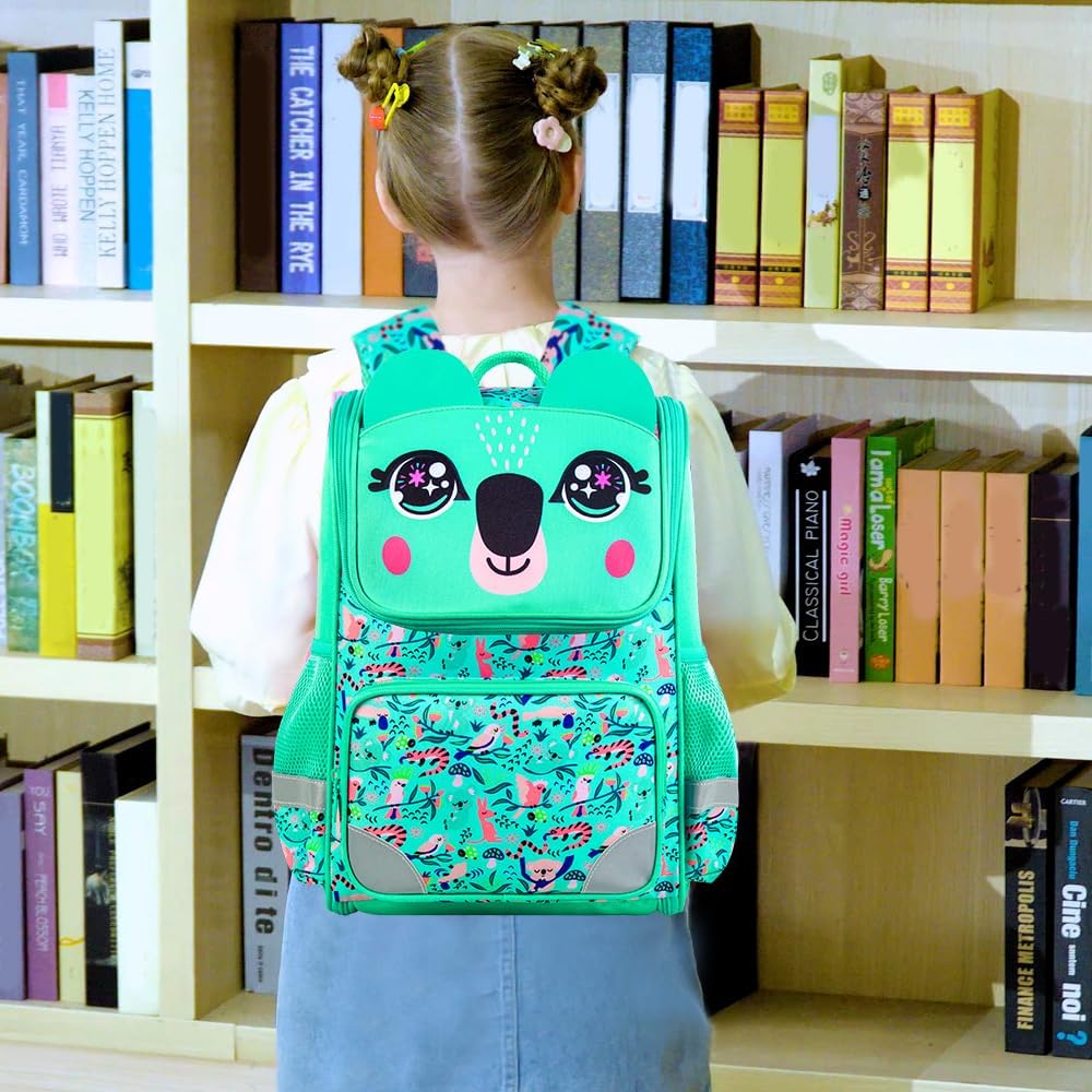 KLFVB 3PCS Backpack for Girls and Boys, 15" Unicorn Dinosaur Bookbag with Lunch Box, Kids Preschool School bag - Image 2
