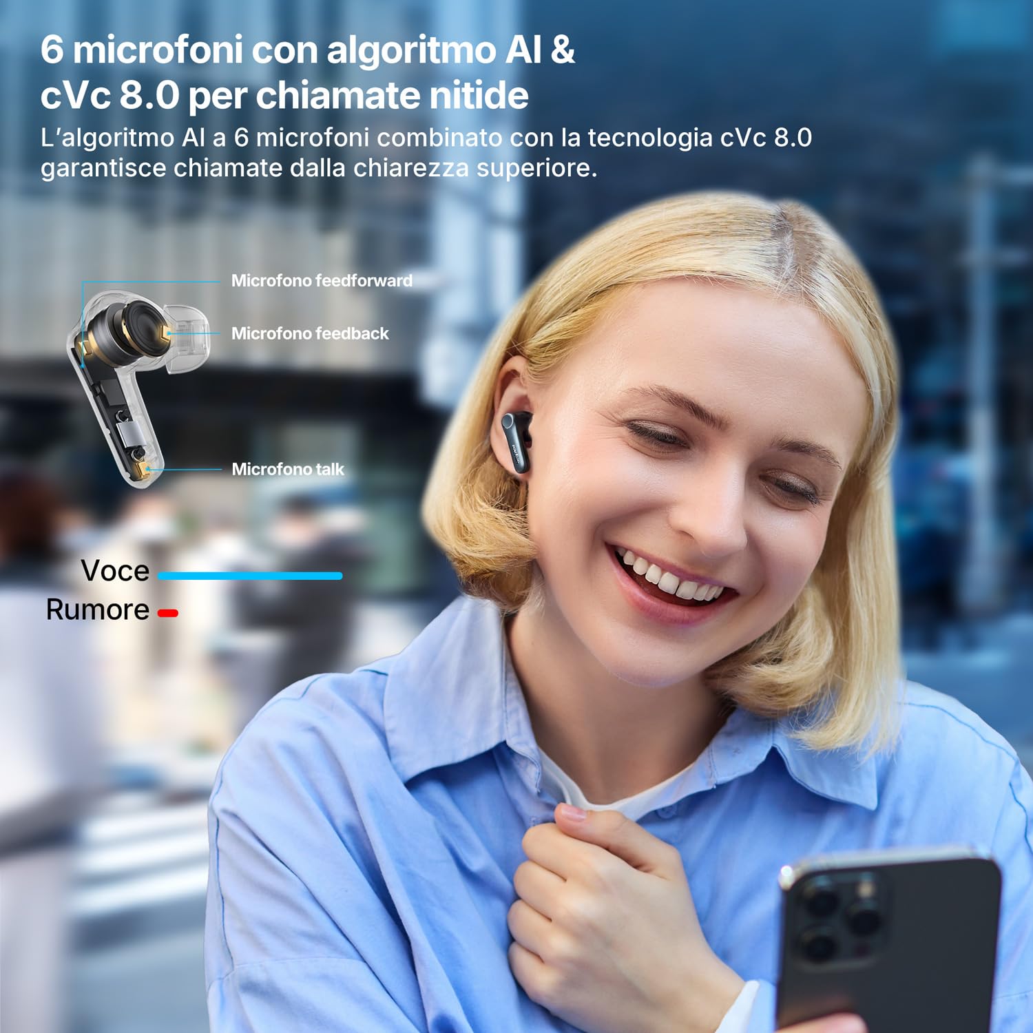 EarFun Air Pro 4 Auricolari Bluetooth Wireless, Cancellazione Rumore | Chiamate Nitide con 6 Microfoni e IA, Hi-Res Audio, LDAC, 52 Ore di Autonomia, Sensore Intra-auricolare, Bluetooth 5.4, Nero