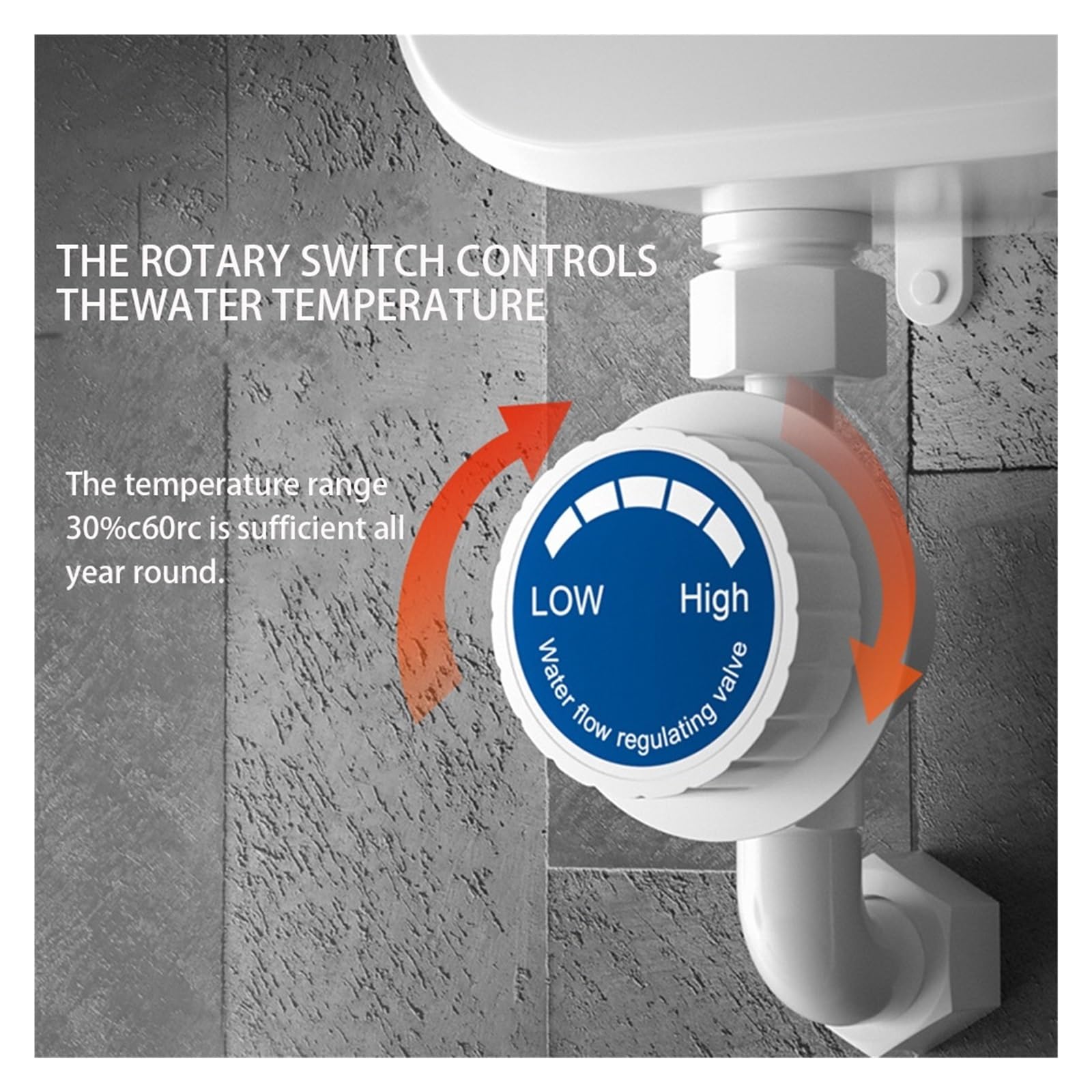 Podgrzewacz wody przepływowy, Natychmiastowy Podgrzewacz Wody Prysznic Bateria Do Łazienki Podgrzewacz Ciepłej Wody 3500W Elektryczny Podgrzewacz Wody Bezzbiornikowy Natychmiastowe Ogrzewanie