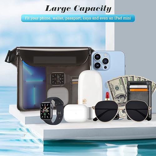 Miniatura 6 de Bolsa impermeable con correa para la cintura, accesorios de playa, la mejor manera de mantener tu teléfono y objetos de valor seguros y secos,