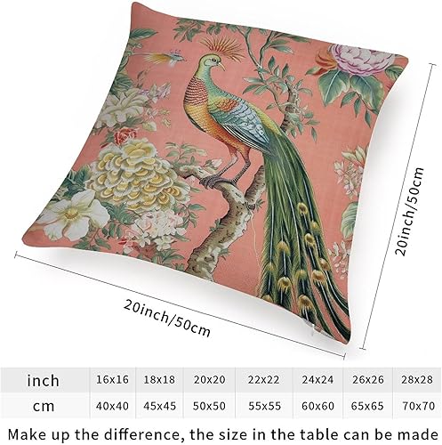Vista 64 de ArogGeld Chinoiserie - Fundas de cojín asiáticas con diseño de flores blancas y verdes, funda de almohada Chinoiserie Floral con hojas verdes