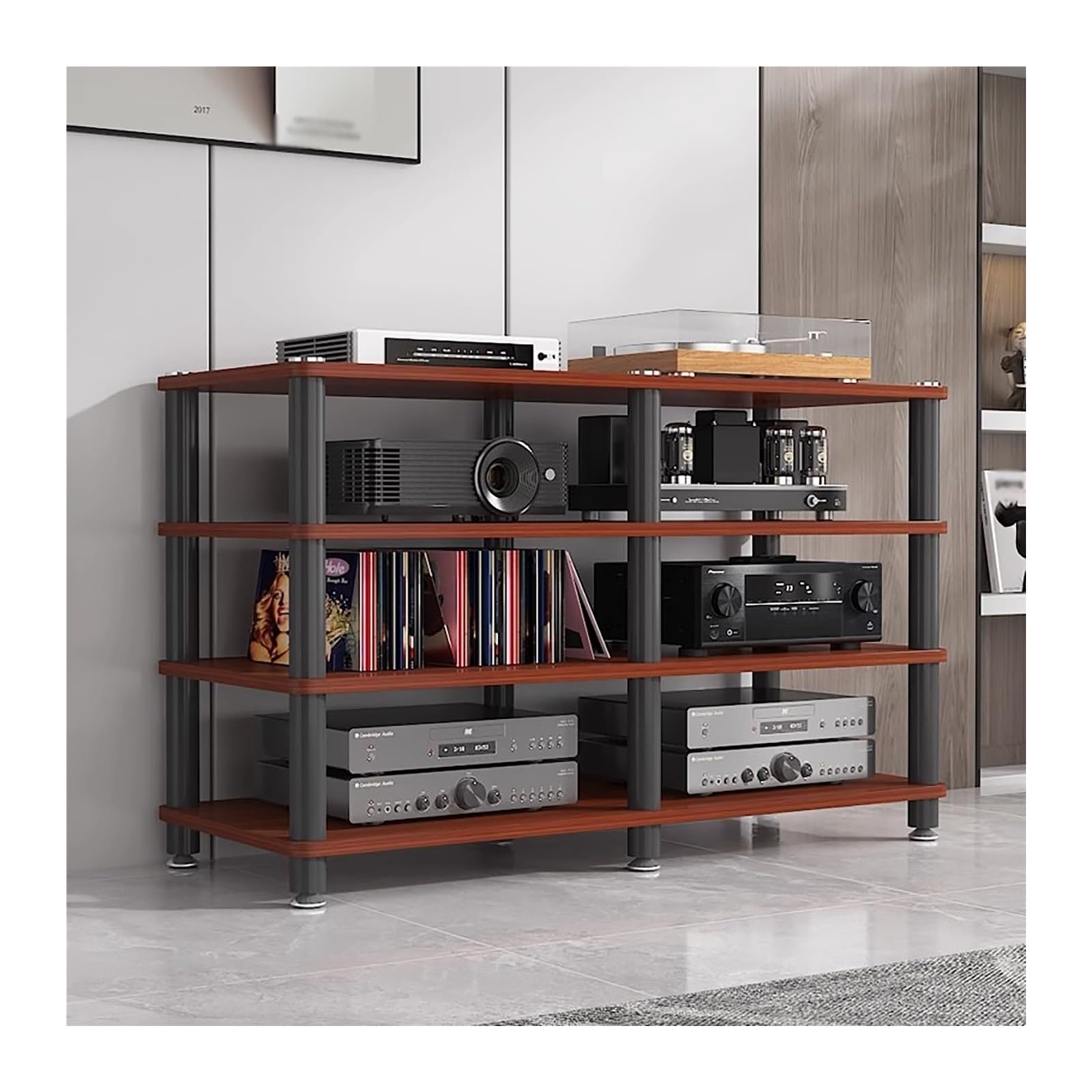 Scaffale stereo resistente – Armadio multiuso HiFi per componenti del soggiorno, ideale per apparecchiature audio e casa