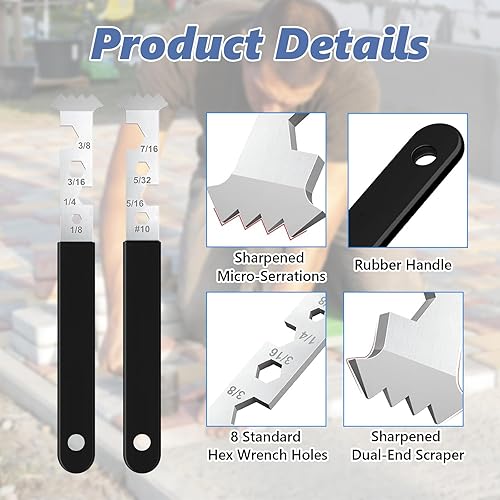 Miniatura 5 de 2 herramientas de extracción de pavimentadoras, extractor de pavimentadora con raspador de juntas, herramienta extractor de acero galvanizado para