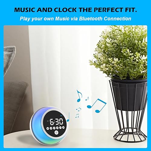Miniatura 3 de Reloj despertador con altavoz Bluetooth para niños, adultos, luz nocturna multifuncional portátil y reproductor de música inalámbrico para