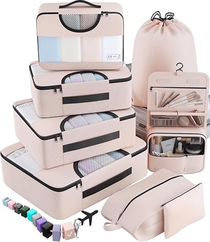 Veken 8 Set Packing Cubes for Travel Essentials, Suitcase...