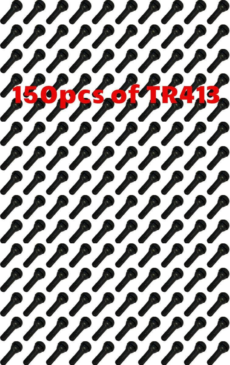 OCTOPUS 150 PCS TR 413 TR413 SNAP-in TIRE Valve Stems Short Black Rubber New