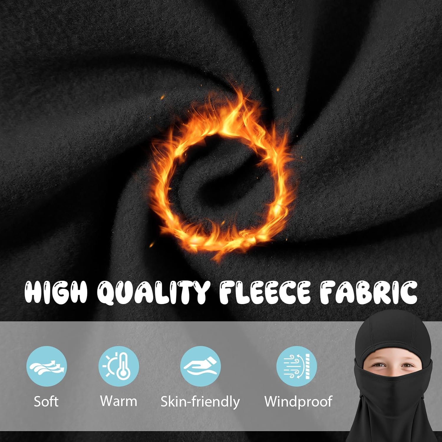 American Trends Kids Balaclava Ski Mask for Kids Winter Full Face Mask for Boys Girls Windproof neck Warmer - Image 3