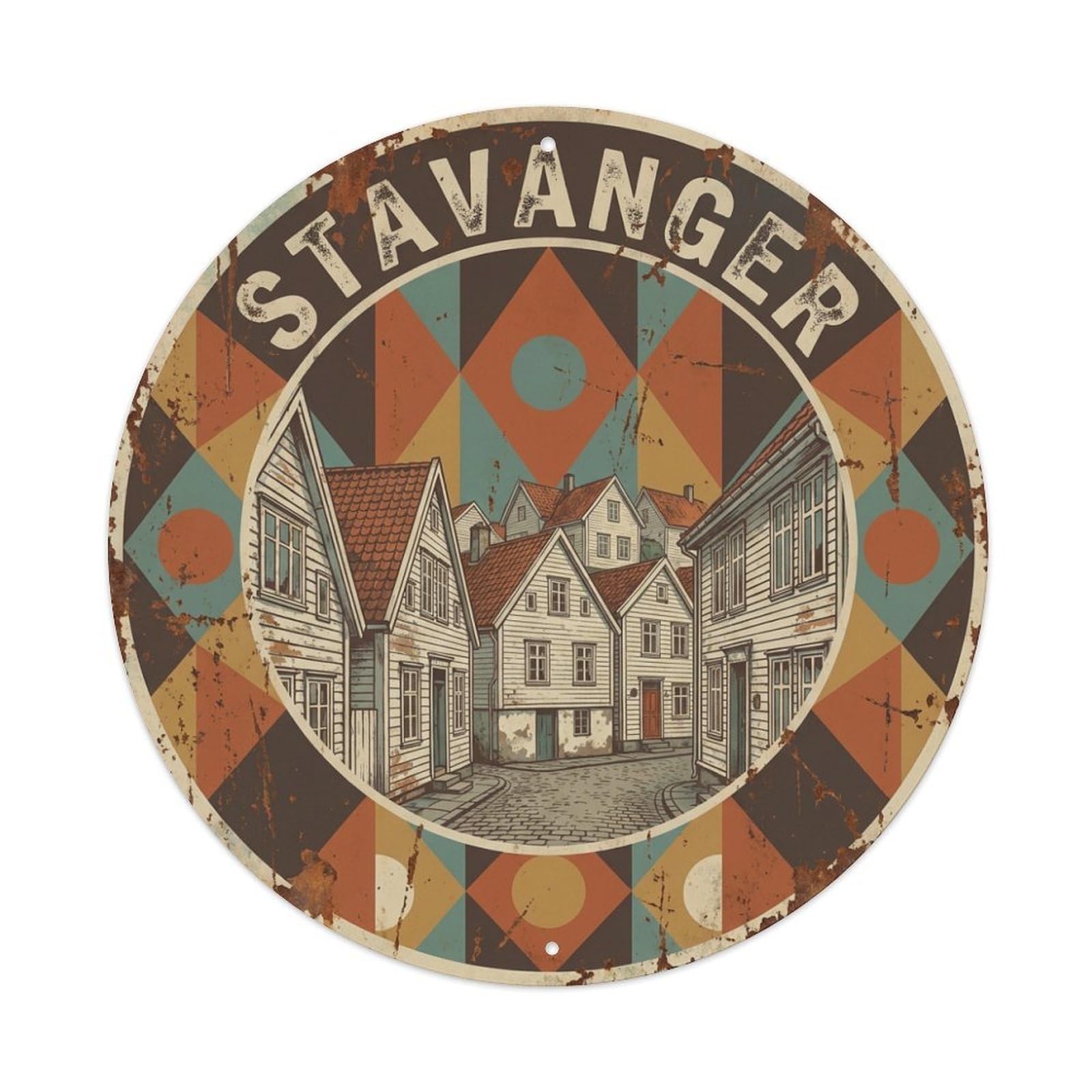 Metal Tin Sign Norway Retro Travel Stavanger