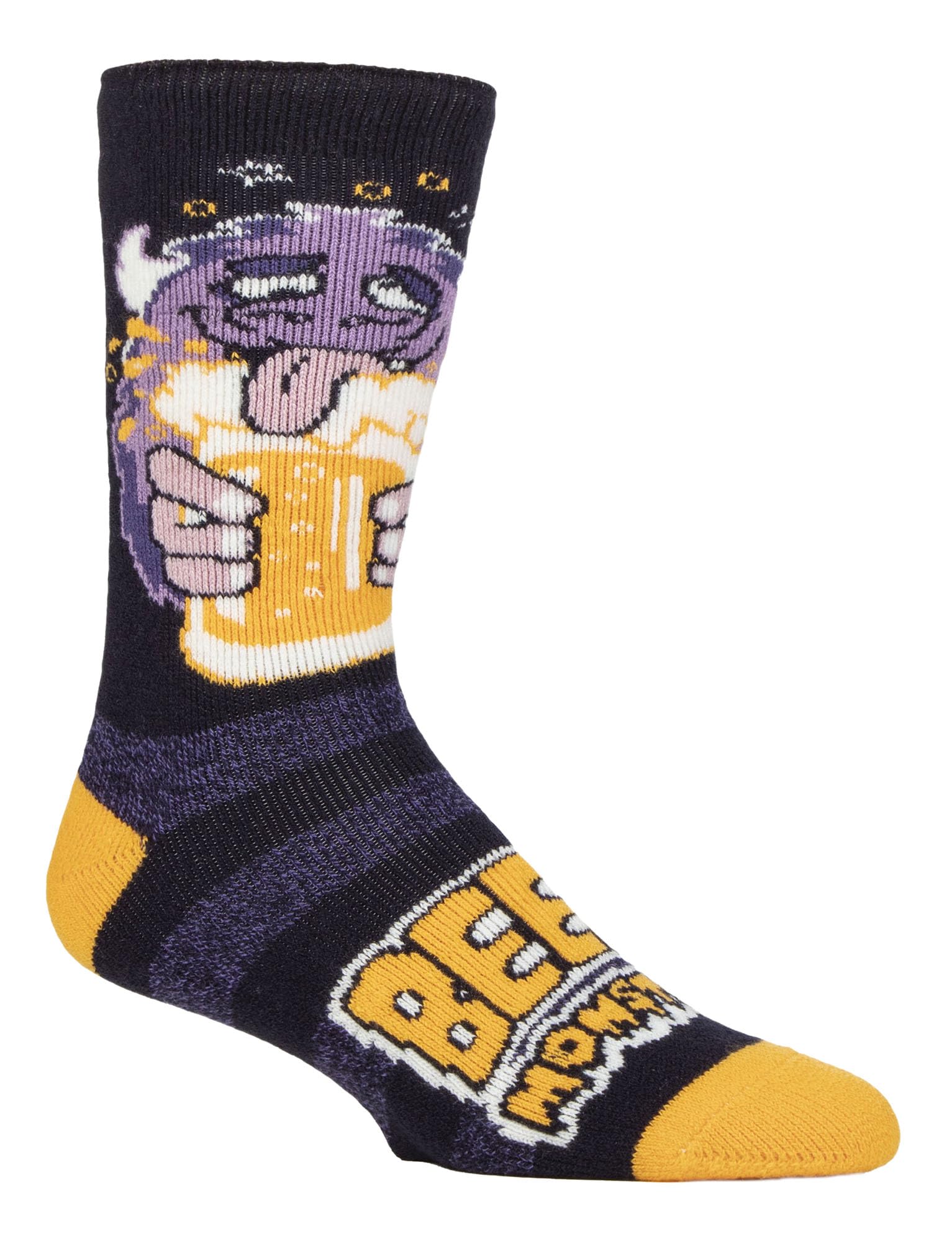 Mens Lite Fun Feet Novelty Thermal Socks - Beer Monster