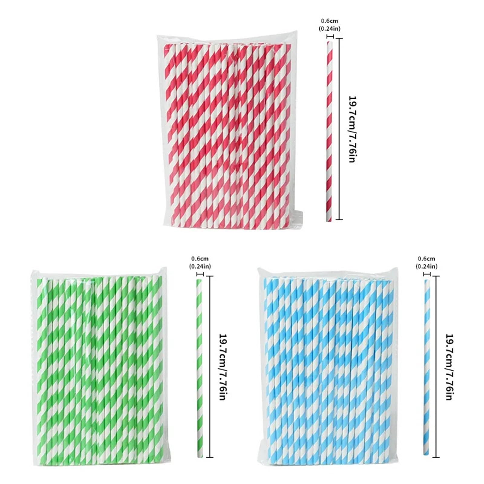 las pajitas de papel, Pajitas de Papel Desechables Multicolor 100uds(Mixed Colors)