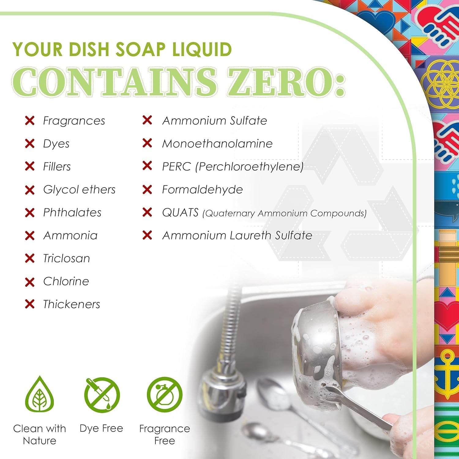 Truly Free Non Toxic Dish Soap | Natural Concentrated Dishwashing Liquid - Sweet Basil Scent | Non Toxic Organic Plant-Based Dish Soap | Family Safe - Eco-Friendly Formula | 16 fl oz