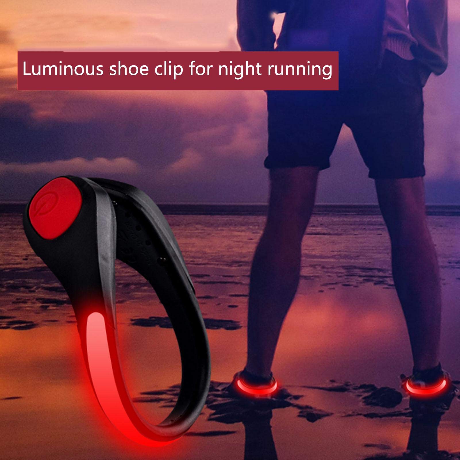 Lampe à Clip Pour Chaussures De Course - LED Pour Sécurité Nocturne - Design Imperméable - Pour Running, Vélo, Marche - Alimentation Par Piles