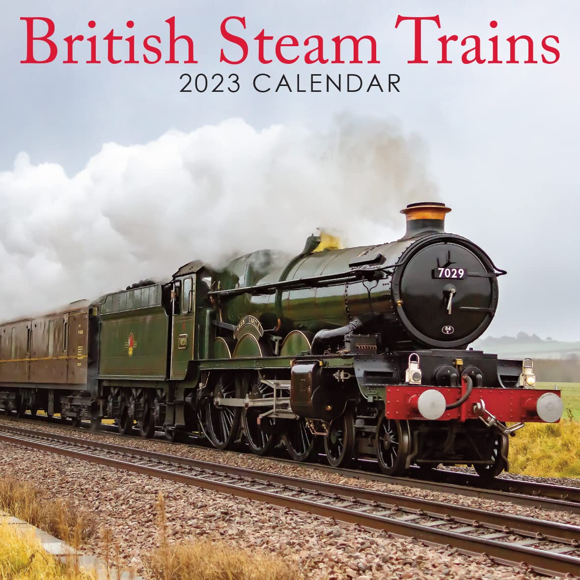 2023 British Steam Trains Square Hanging Wall Calendar - No Plastic - 12" x 12" Planner, Britain, Photography, Railway, Trains, Organiser, Home, Family, Schedule, Agenda, Gift