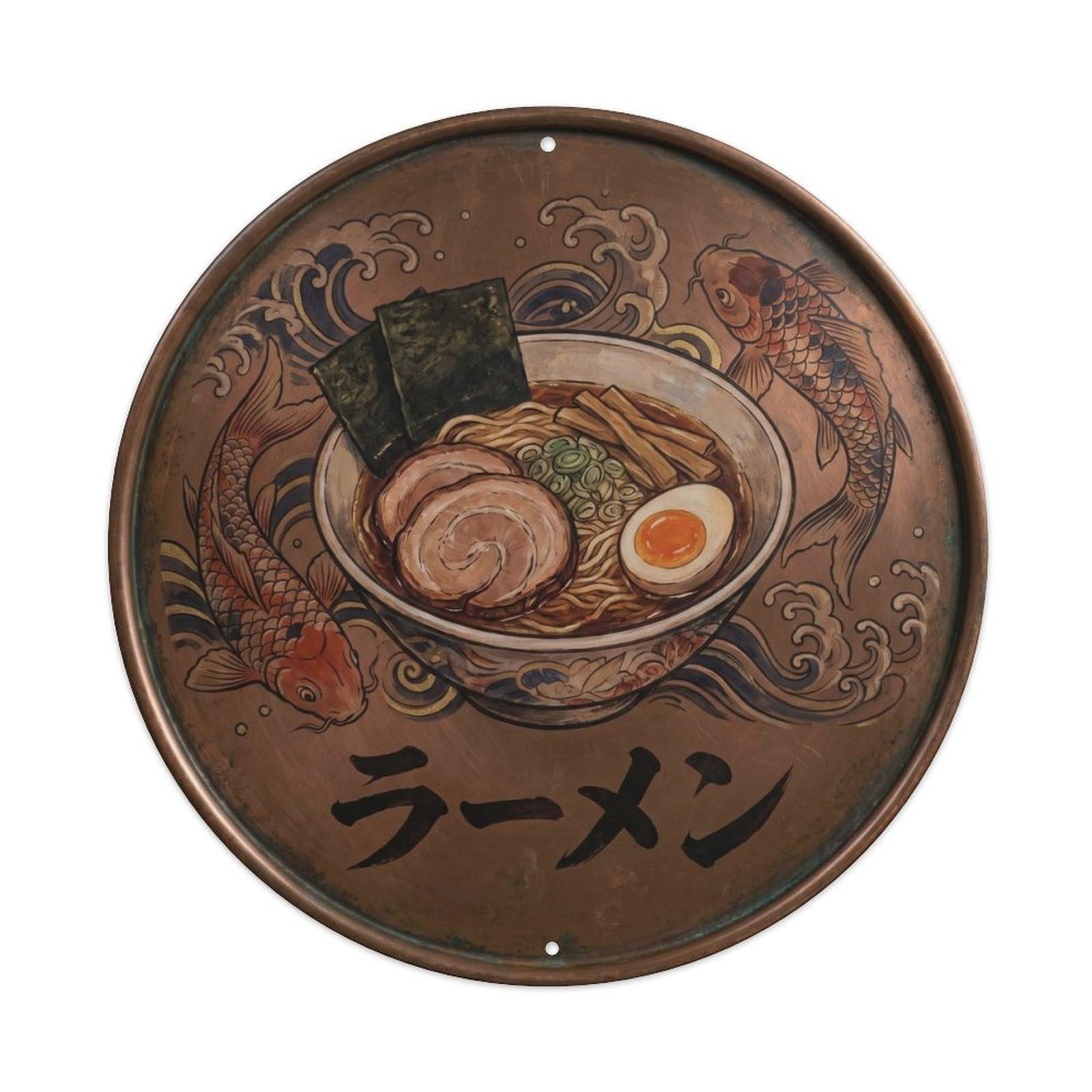 Cxhjca 8X8inch(20X20cm) Ramen Japanese Soup Bowl Classic Kitchen Restaurant Metal Tin Sign