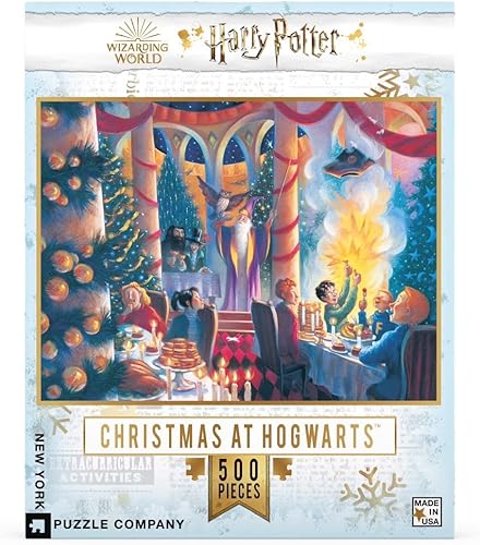 Miniatura 13 de New York Puzzle Company - Harry Potter Three Broomsticks - Rompecabezas de 500 piezas para noches de juego familiares por Mary GrandPré Navidad