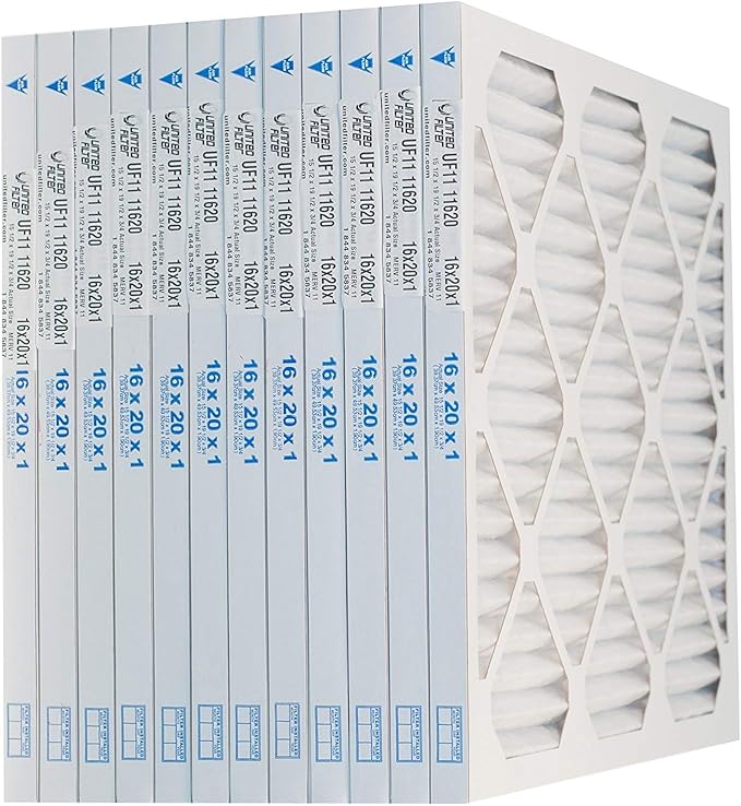United Filter 16x20x1 MERV 11 Furnace Filters (Case of 12) HVAC