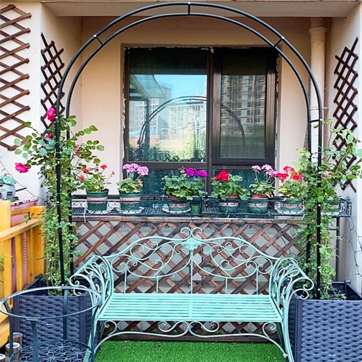 Arche pour fleurs et vignes en métal noir pour tuteurer vos plantes grimpantes